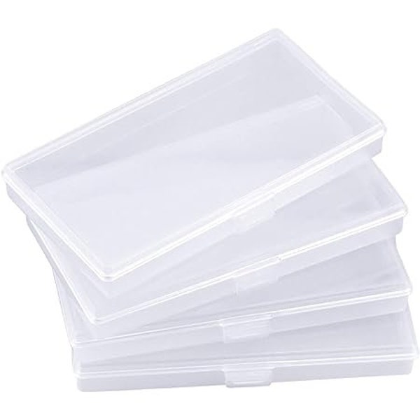 10 Small Craft / Beading Storage Boxes Plastic - Bead Containers, Storage Box, Rectangle, Clear, approx 5 x7 x 0.6 inches