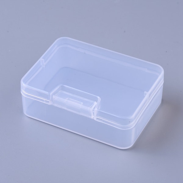 3 Small Craft / Beading Storage Boxes Plastic - Bead Containers, Storage Box, Rectangle, Clear, 6.85x5.1x2.4cm