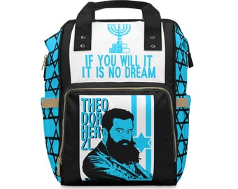 Theodor Herzl ''If You Will It, Is Is No Dream'' Multifunctional Diaper Backpack