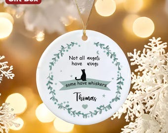 Regalo conmemorativo para gatos / Adorno personalizado de condolencia para gatos / Recuerda a un gato querido / Adorno de duelo por la pérdida de un gato / Recuerdo de cerámica para recordar / Adorno