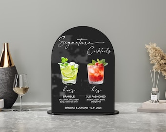 Signature Drink Sign-Signature Cocktail Sign-Wedding Drink Sign-Wedding Cocktail Menu-His and Her Drinks-Bride and Groom Drink Sign