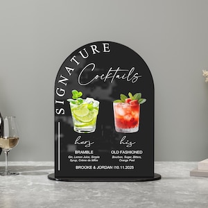 Signature Drink Sign-Signature Cocktail Sign-Wedding Drink Sign-Wedding Cocktail Menu-His and Her Drinks-Bride and Groom Drink Sign
