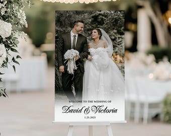 Photo Wedding Welcome Sign/Wedding Rehearsal Sign/Modern Wedding Sign/Acrylic Welcome Sign/Wedding Picture Sign/Welcome to Our Wedding