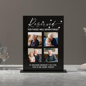 Wedding Memorial Reserved Sign, Wedding Remembrance Sign, Memorial Wedding Sign, Reserved Seating Sign, In Loving Memory, Acrylic Wedding