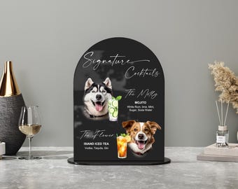 Custom Dog Signature Drinks Sign-Wedding Bar Sign Dog-Pet Signature Drink Menu-Acrylic Pet Bar Menu Sign-Signature Cocktail Sign Dog