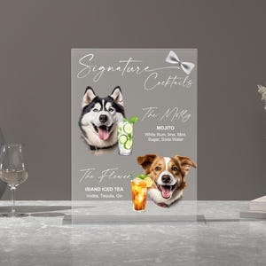 Enseigne pour cocktail signature chien mariage- enseigne pour boisson Signature enseigne pour boisson signature Dogs-per-signe cocktail personnalisé pour animal de compagnie- enseigne bar pour chien mariage