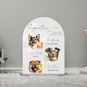 Signe de boissons exclusives pour chien - Signe de boisson emblématique d'animal de compagnie - Signe de bar pour mariage