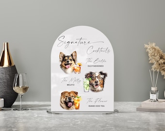 Dog Signature Drinks Sign-Pet Signature Drink Sign-Wedding Bar Sign Dog-Dog Signature Cocktails Sign-Pet Signature Drink Bar Menu