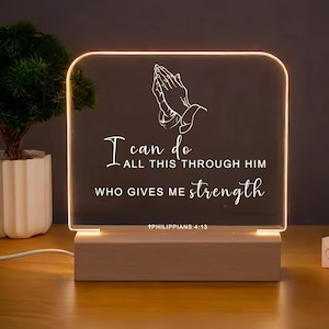 Custom Bible Verse LED light/Custom Favorite Bible Verse Gift/Christian Home Decor/Faith Based Decor/Religious LED Light