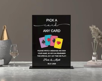 Pick a card acrylic sign, Playing cards guestbook sign,Playing cards guestbook acrylic sign,Playing Card Guestbook, Acrylic Wedding Decor