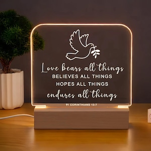 Custom Bible Verse LED light/Custom Favorite Bible Verse Gift/Christian Home Decor/Faith Based Decor/Religious LED Light