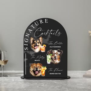 Custom Dog Signature Drinks Sign-Wedding Bar Sign Dog-Pet Signature Drink Menu-Acrylic Pet Bar Menu Sign-Signature Cocktail Sign Dog