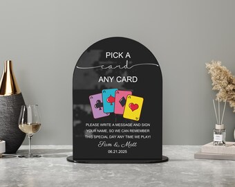 Pick a Card Acrylic Sign, Playing Cards Guestbook Sign,Playing Cards Guestbook Acrylic Sign,Playing Card Guestbook, Acrylic Wedding Decor
