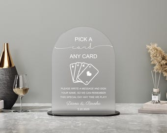 Pick a Card Acrylic Sign, Playing Cards Guestbook Sign,Playing Cards Guestbook Acrylic Sign,Playing Card Guestbook, Acrylic Wedding Decor