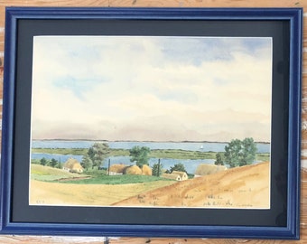 Hiddensee gerahmtes Aquarell Unikat