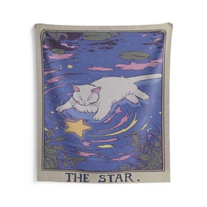 Stern-Tarot-Karte, großer Wandbehang, okkulter, witchy, ästhetischer, mystischer Wanddeko, großer Wandbehang für das Wohnheim Bild 6