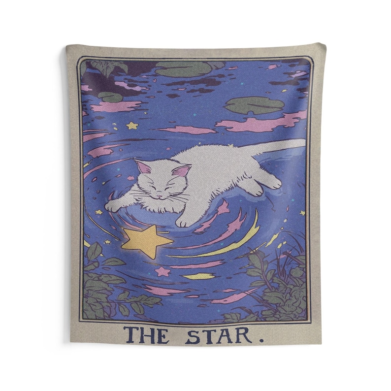Stern-Tarot-Karte, großer Wandbehang, okkulter, witchy, ästhetischer, mystischer Wanddeko, großer Wandbehang für das Wohnheim Bild 6