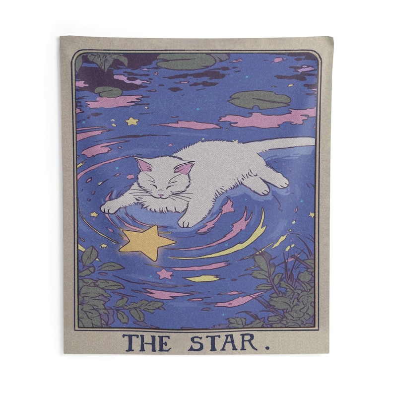 Stern-Tarot-Karte, großer Wandbehang, okkulter, witchy, ästhetischer, mystischer Wanddeko, großer Wandbehang für das Wohnheim Bild 5
