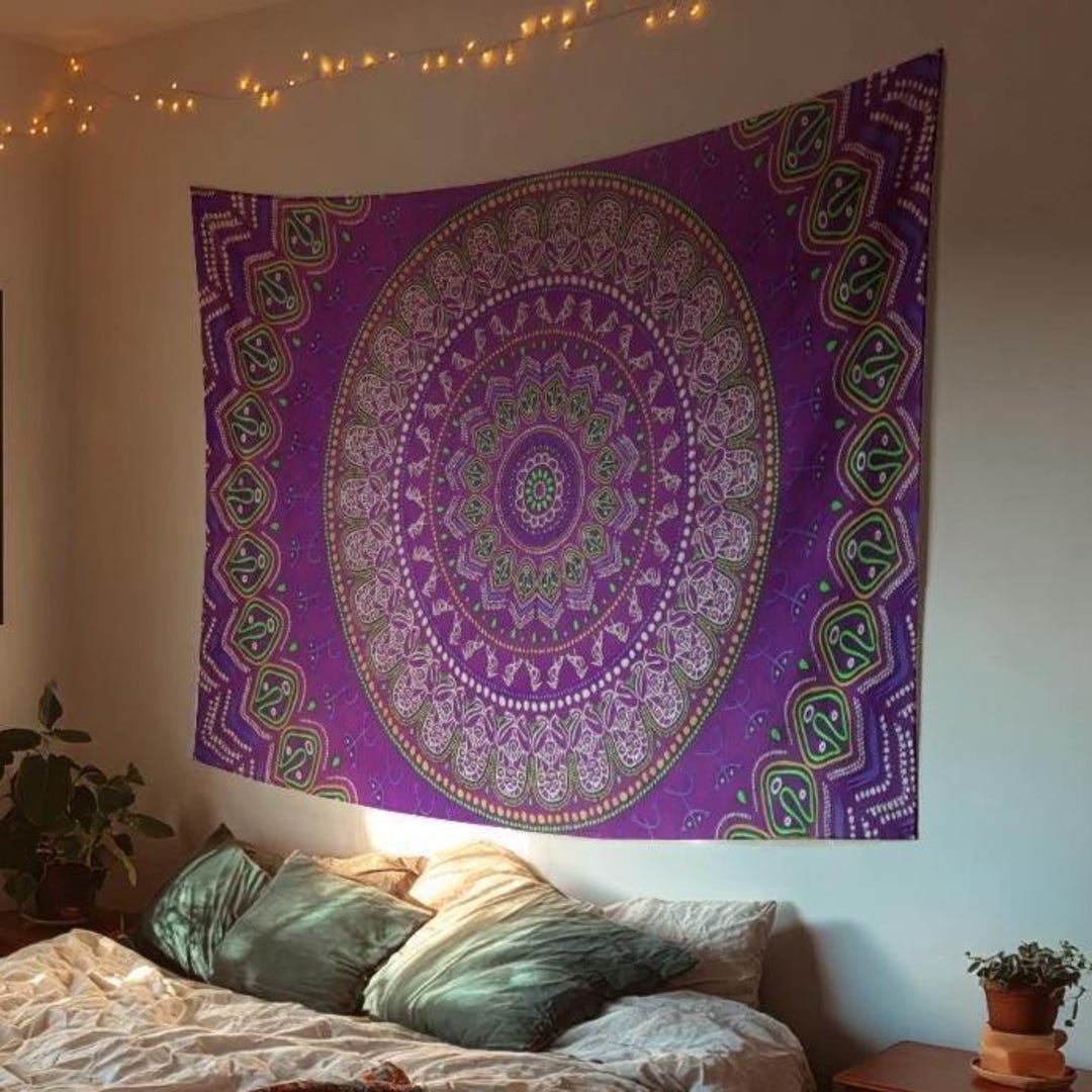 Purple Mandala Tapestry Spiritual Nature Hippie Tapestry Boho