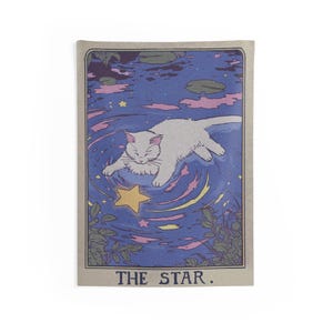 Stern-Tarot-Karte, großer Wandbehang, okkulter, witchy, ästhetischer, mystischer Wanddeko, großer Wandbehang für das Wohnheim Bild 4