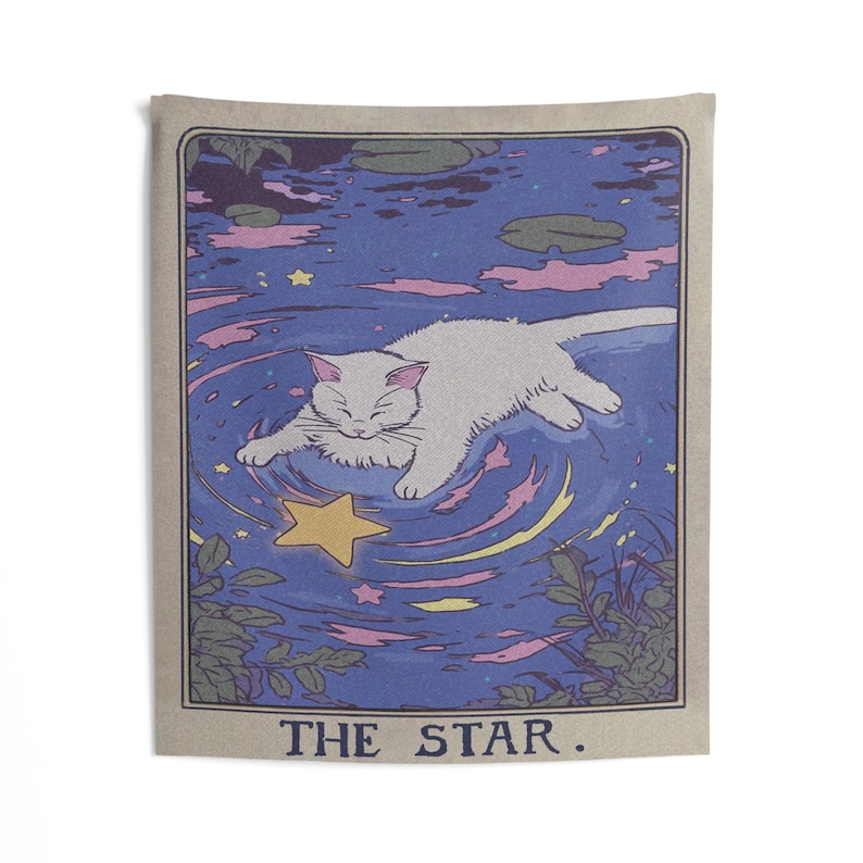 Stern-Tarot-Karte, großer Wandbehang, okkulter, witchy, ästhetischer, mystischer Wanddeko, großer Wandbehang für das Wohnheim Bild 7