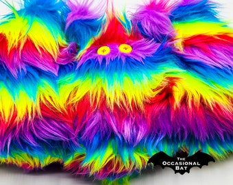 Furry Rainbow Bat Pillow