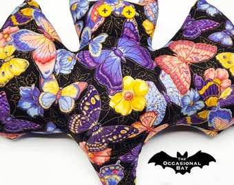 Black Bat Pillow with Butterflies *SALE*