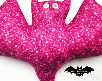 Pink Bat Pillow with Flowers *SALE*