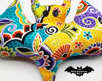 Bright and Colorful Bat Pillow