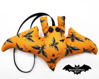 Orange Bat Ornament (Minibat) with Steampunk Bats