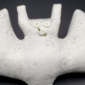 White Lace Bat Pillow image 2