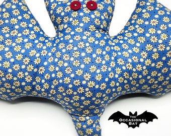 Blue Bat Pillow with Daisies *SALE*