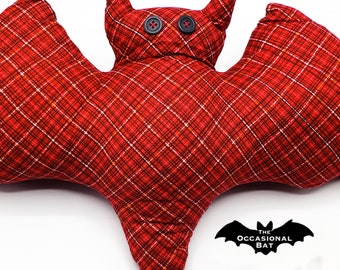 Red Plaid Bat Pillow *SALE*