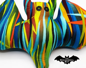 Bat Pillow with Colorful Abstract Grass *SALE*