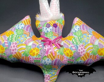 Easter - Bat Pillow with Pink Gingham Back