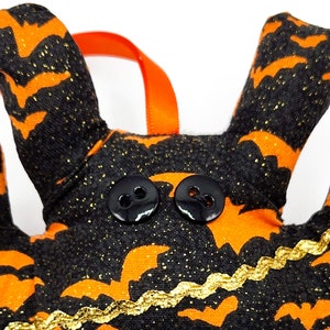 Black and Orange Microbat with Bats and a Hint of Gold Glitter image 3