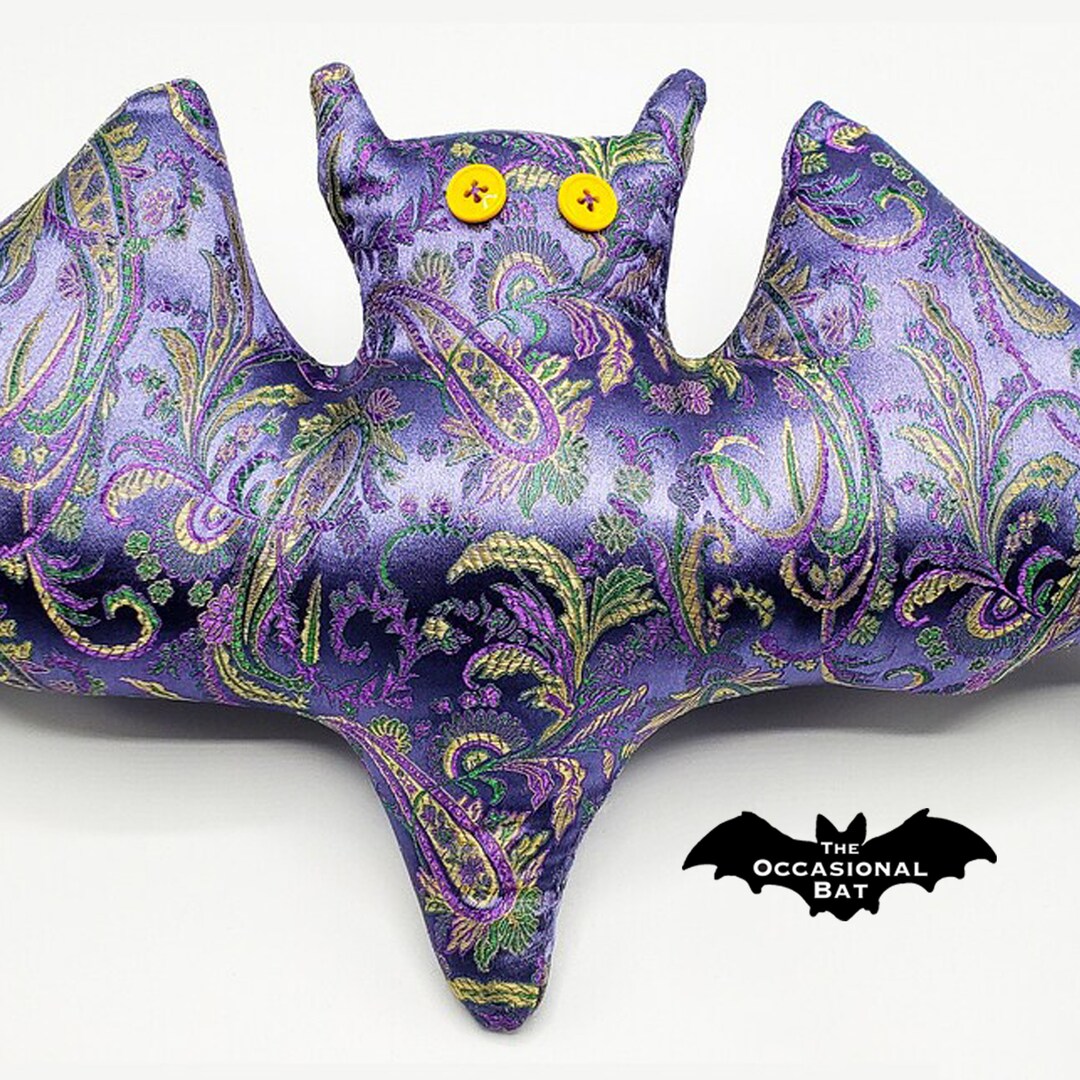 Purple Good Luck Bat Pillow Etsy
