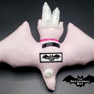 Easter Bat Pillow with Pink Gingham Back image 6