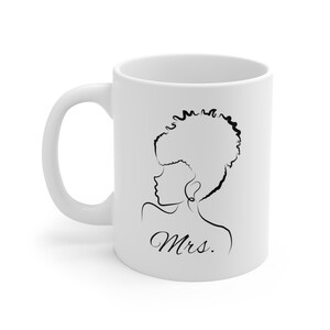 Personalized "Mrs." Mug, Wedding Favor, Wedding gift, Bridal shower gift, Wedding Keepsake, Diamond ring, Bride Outline mug, Coffee Mug 11oz