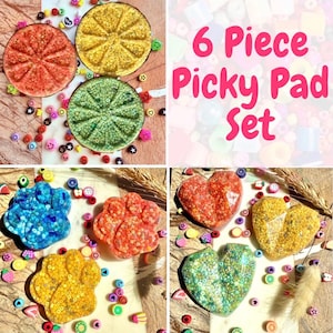 Picky Pad-boxset (verpakking van 6): zintuiglijk fidgetspeelgoed voor skinpicking en ADHD | Stimulerende pads voor angstverlichting | Handgemaakte sensorische kit