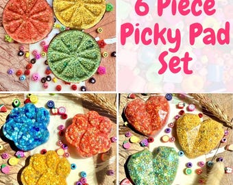 Picky Pad Box Set (6er Pack) – Sensorisches Fidget Spielzeug für Skin-Picking & ADHS | Angst Relief Stimming Pads | Handgefertigtes Sensorisches Kit
