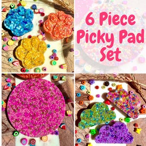 Picky Pad Geschenkbox-Set (6er-Pack) | Fidget Spielzeug für Picking & ADHS | Angst Relief Stimming Pads | Sensorisches Spielzeug Bündel