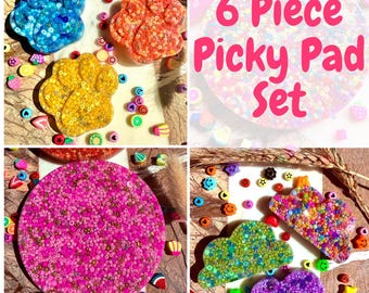 Picky Pad Geschenkbox-Set (6er-Pack) | Fidget Spielzeug für Picking & ADHS | Angst Relief Stimming Pads | Sensorisches Spielzeug Bündel