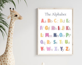 Childrens Alphabet Wall Art Childrens Room Decor Nursery Decor Instant Download Childrens gift Nursery gift