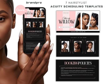 Hairstylist Acuity Scheduling Template, Black Hair Stylist Website, Diy Acuity Scheduling , Editable Canva Template, Website Template , Hair