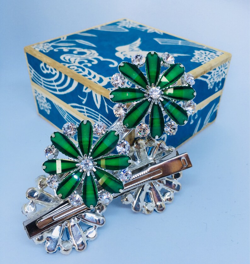 Emerald & Sapphire Vintage Style Shoe Clips Decorative Shoe Etsy