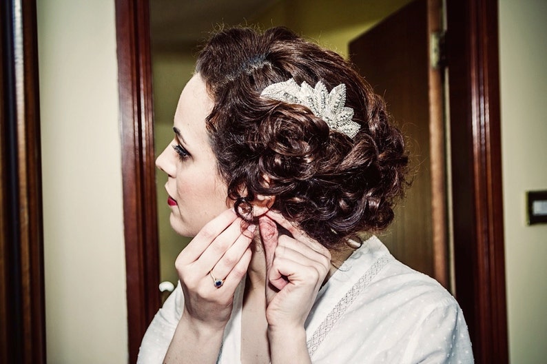 Handmade angel wing crystal hair comb; Gatsby hair accessory sparkling bridal; vintage insired haircomb; crystal hairpiece; crystal comb