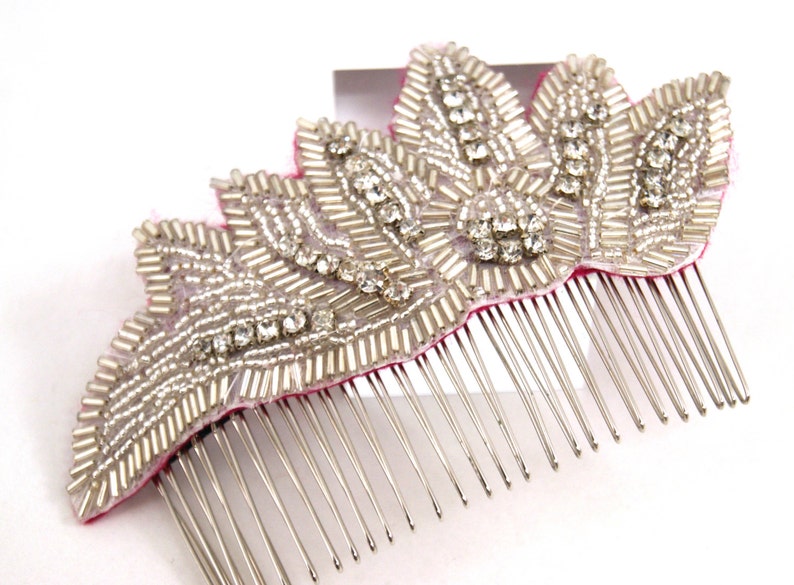 Handmade angel wing crystal hair comb; Gatsby hair accessory sparkling bridal; vintage insired haircomb; crystal hairpiece; crystal comb