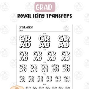 Grad Royal Icing Transfers