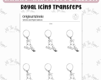 Original Winnie and Piglet Balloon Royal Icing Transfers